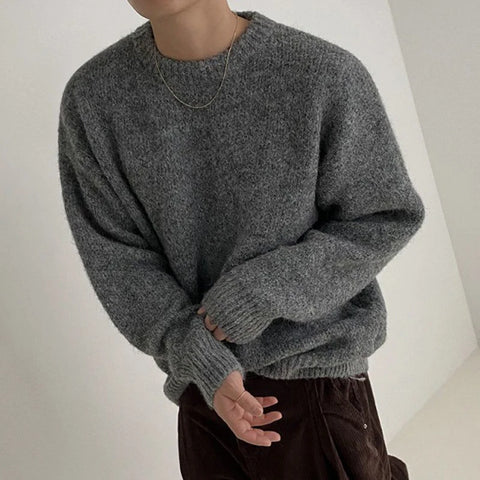 Gray Korean pull over sweater