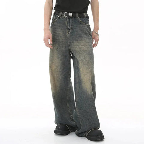 Dirty Skidded Denim Jeans/Camo Denim