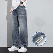 wide leg denim high street jeans.