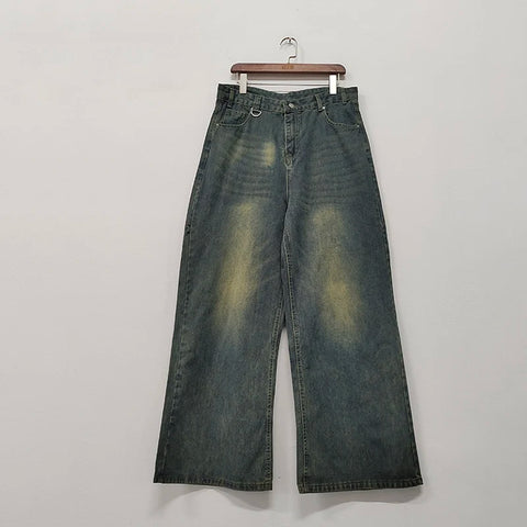 Dirty Skidded Denim Jeans/Camo Denim