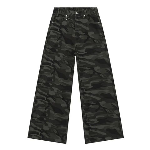 Dirty Skidded Denim Jeans/Camo Denim