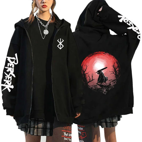 Berserk, unisex hoodie with zipper