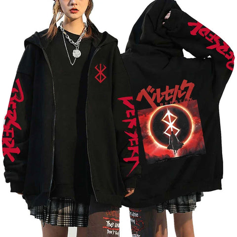 Berserk, unisex hoodie with zipper