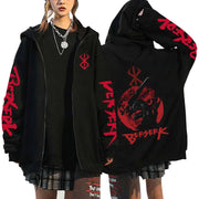 Berserk, unisex hoodie with zipper