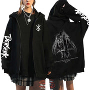 Berserk, unisex hoodie with zipper